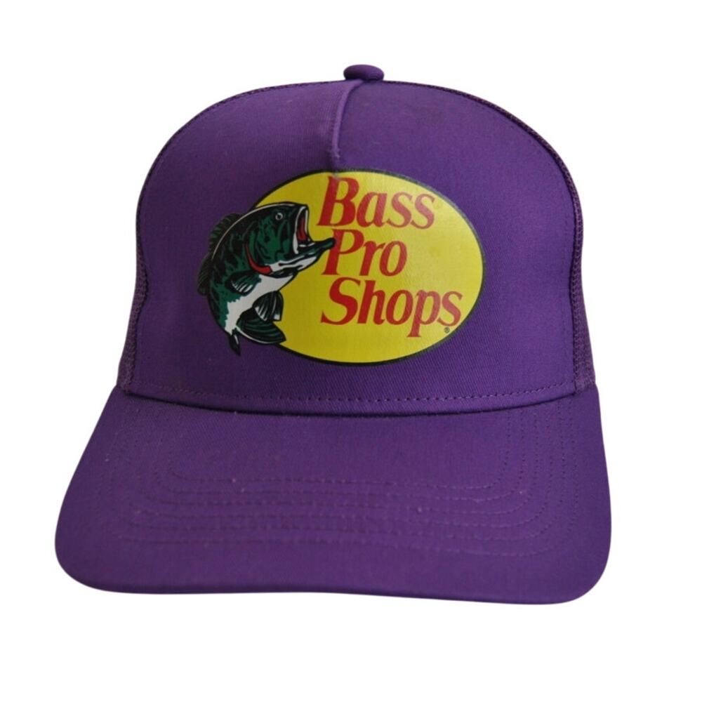 Bass Pro Shop Gone Fishing Purple Snapback Hat OSFM